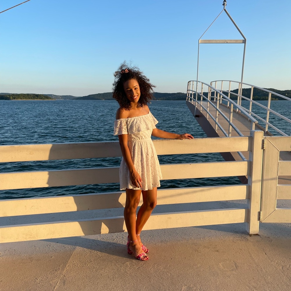 Short white mini dress